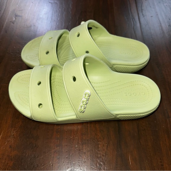 Unisex Crocs Classic Double Strap Relaxed Fit Slide Sandals Green M8 W10 - Picture 2 of 7